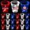 24 Pcs Glow Patriotic Party Decorations, 4th of July Party Cups Pack, USA Citizenship Party Supplies for Memorial Day, Independence Day, Veterans Day(16 oz)